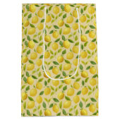 Sac Cadeau Moyen Citron Feuille Motif jaune (Dos)