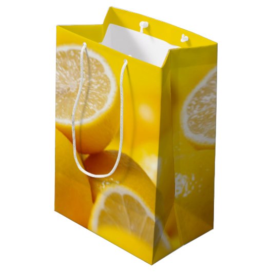 Sac Cadeau Moyen Citron jaune (Dos Angle)