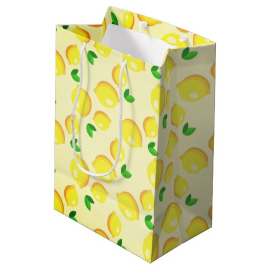 Sac Cadeau Moyen Citron jaune frais (Dos Angle)