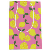 Sac Cadeau Moyen Citron rose et jaune (Devant)