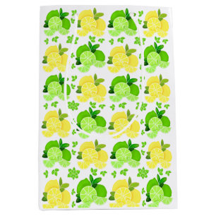 Sac Cadeau Moyen Citrons citrons tranches de citron vert