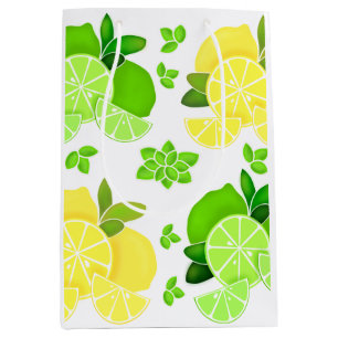 Sac Cadeau Moyen Citrons citrons tranches de citron vert