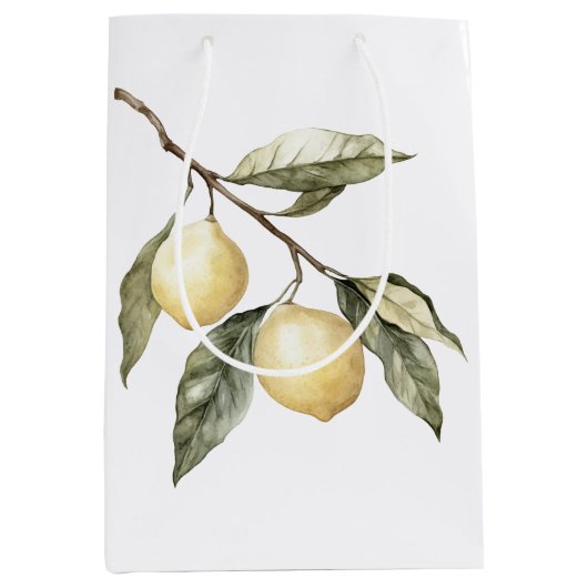 Sac Cadeau Moyen Citrons Sicile Italien Anniversaire (Devant)