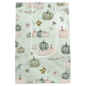 Sac Cadeau Moyen Citrouille Automne Sage Green Thanksgiving (Dos)
