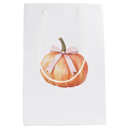 Sac Cadeau Moyen Citrouille Chic Pink Bow (Devant)