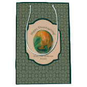 Sac Cadeau Moyen Citrouille d'automne et feuille Pastel Thanksgivin (Devant)