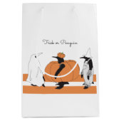 Sac Cadeau Moyen Citrouille de dessin mignon Penguin Drôle Hallowee (Devant)