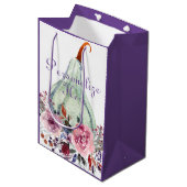 Sac Cadeau Moyen Citrouille pastel élégant automne gourde à fleurs (Devant Angle)