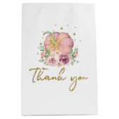 Sac Cadeau Moyen Citrouille rose Merci de Thanksgiving (Devant)