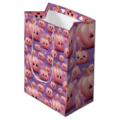 Sac Cadeau Moyen Citrouille rose mignon enfants motif halloween (Devant Angle)