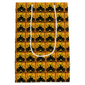 Sac Cadeau Moyen Citrouilles de Black Happy Halloween (Dos)
