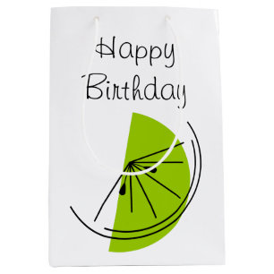 Sac cadeau moyen Citrus Lime Happy Birthday