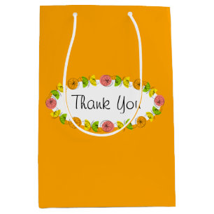 Sac Cadeau Moyen Citrus Oval Orange Merci moyen
