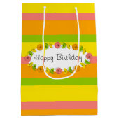 Sac Cadeau Moyen Citrus Oval Stripe Classic Anniversaire moyen (Dos)