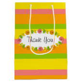 Sac Cadeau Moyen Citrus Oval Stripe Classic Merci moyen (Dos)