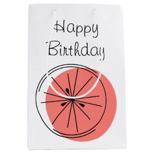 Sac cadeau moyen Citrus Pink pour un Joyeux Annive
