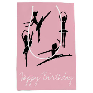 Sac Cadeau Moyen Classe de ballet de silhouette de ballerine de