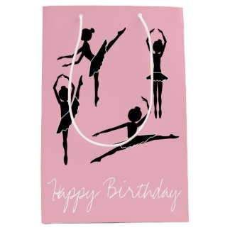 Sac Cadeau Moyen Classe de ballet de silhouette de ballerine de