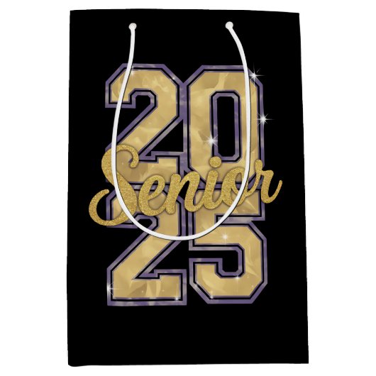 Sac Cadeau Moyen Classe Supérieure De 2025 Diplôme D'Or (Devant)