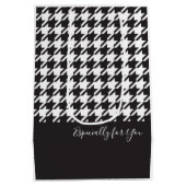 Sac Cadeau Moyen Classic Elegant noir et blanc Houndstooth (Dos)