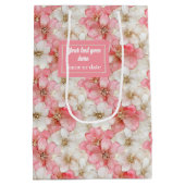 Sac Cadeau Moyen Classic powder pink & gold custom wedding gift bag (Dos)