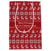 Sac Cadeau Moyen Classic Red Christmas Reindeer Custom Party (Devant)