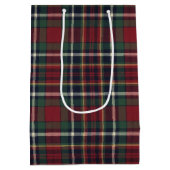 Sac Cadeau Moyen Classic Red Dark Blue Green Plaid Pattern (Dos)