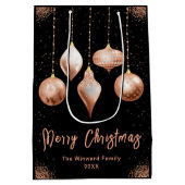 Sac Cadeau Moyen Classic Rose Gold Ornament Christmas (Dos)