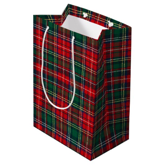 Sac Cadeau Moyen Classic Tartan Plaid Christmas (Dos Angle)