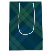 Sac Cadeau Moyen Classic vacances plaid marine vert tartan Noël (Dos)