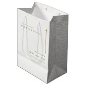 Sac Cadeau Moyen Classy Elegant Minimal Gold Typographie Christenin (Devant Angle)