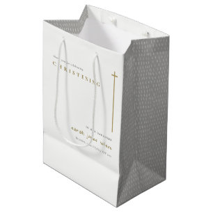 Sac Cadeau Moyen Classy Elegant Minimal Gold Typographie Christenin