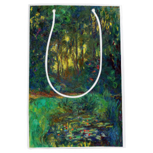 Sac Cadeau Moyen Claude Monet - Coin d'un étang avec des Nénuphars