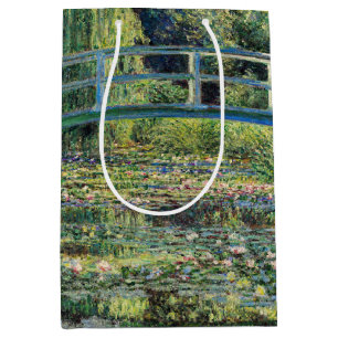 Sac Cadeau Moyen Claude Monet - Etang Lily et Pont Japonais