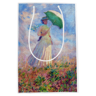 Sac Cadeau Moyen Claude Monet - Femme avec un parasol face à droite