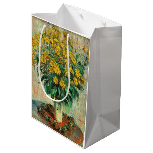 Sac Cadeau Moyen Claude Monet - Fleurs d'artichauts de Jérusalem (Dos Angle)