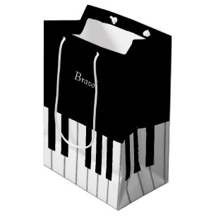 Sac Cadeau Moyen Clavier Piano élégant Nom et message personnalisés