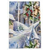 Sac Cadeau Moyen Cloches d'or du jour de Noël (Dos)