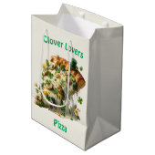 Sac Cadeau Moyen Clover Lovers Pizza St. Patrick’s Day (Devant Angle)