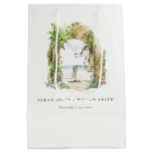 Sac Cadeau Moyen Coastal Botanical Arch Sand Beach Seascape Wedding (Dos)