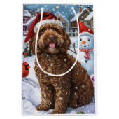 Sac Cadeau Moyen Cockapoo Winter Wonderland Christmas Joy (Devant)