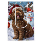 Sac Cadeau Moyen Cockapoo Winter Wonderland Christmas Joy (Dos)