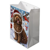 Sac Cadeau Moyen Cockapoo Winter Wonderland Christmas Joy (Dos Angle)