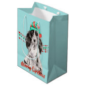 Sac Cadeau Moyen Cocker Spaniel Santa Hat (Devant Angle)