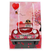 Sac Cadeau Moyen Cocker Spaniel voiture avec les coeurs Valentine's (Dos)