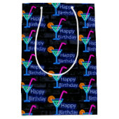 Sac Cadeau Moyen Cocktail Nouvel Anniversaire Sur Brique (Devant)