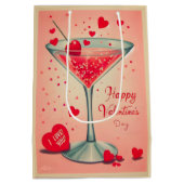 Sac Cadeau Moyen Cocktail Valentine Martini du milieu du siècle (Dos)