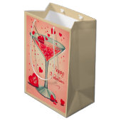 Sac Cadeau Moyen Cocktail Valentine Martini du milieu du siècle (Dos Angle)