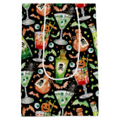 Sac Cadeau Moyen Cocktails et potions d'Halloween orange et vert (Dos)