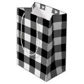 Sac Cadeau Moyen Code QR Anniversaire sur Buffalo PLaid (Dos Angle)